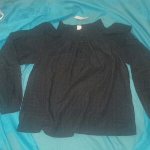 NWT OLD NAVY Ladies XS Back Long Sleeve Ruched Blouse